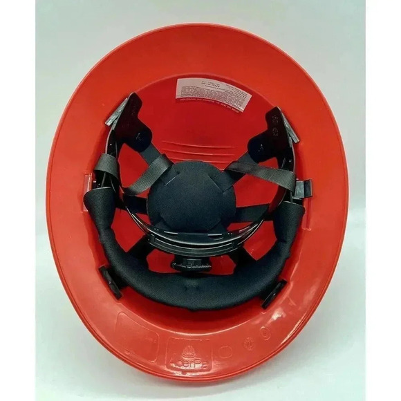ACERPAL Full Brim Vented Red Finish Construction Hard Hat Work OSHA Approved - Picture 3 of 12